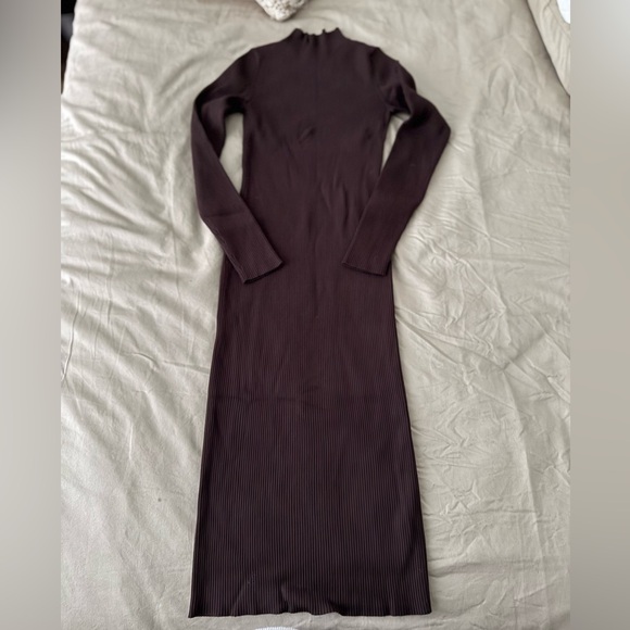 Babaton midi cowl neck dress in small - espresso brown - Picture 2 of 4